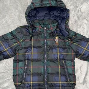 Ralph Lauren Kids Plaid Puffer Jacket - Green, Blue, and Red